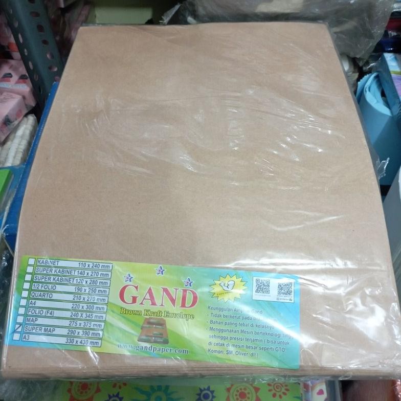 

AMPLOP COKLAT GAND SUPER MAP 290x390mm ( isi 100 lembar ) / pack AST