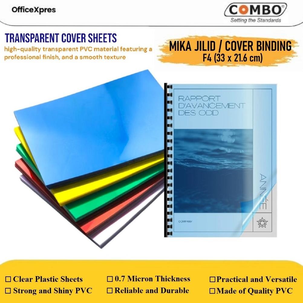 

Mika Film Transparant Binding Cover / Mika Jilid Plastik F4 / Jilid Cover Bening Transparant F4 / Cover jilid Plastik F4 AST