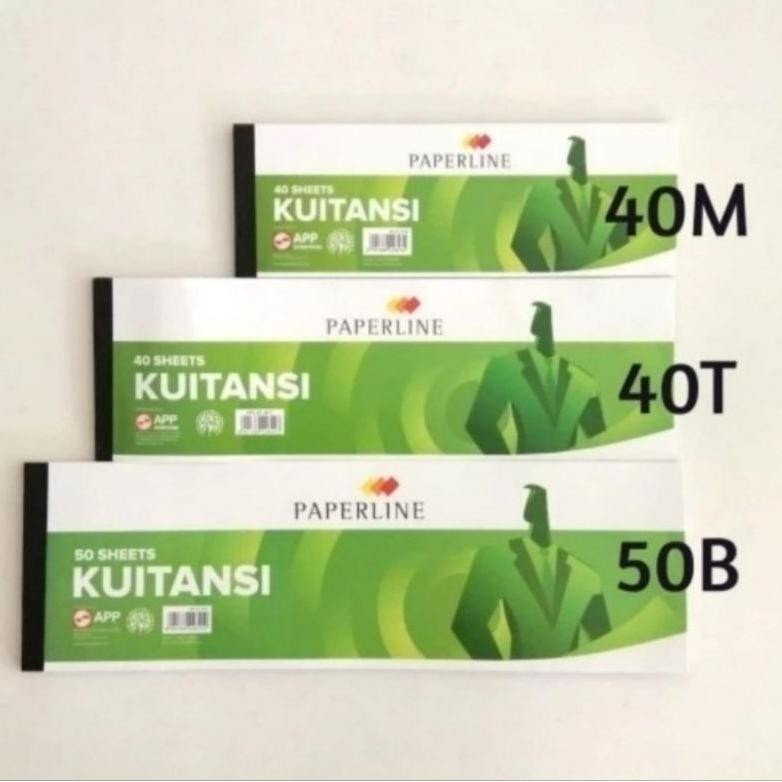 

Paperline buku Kwitansi uk 40M / 40T / 50B - Pack isi 10 buku. AST