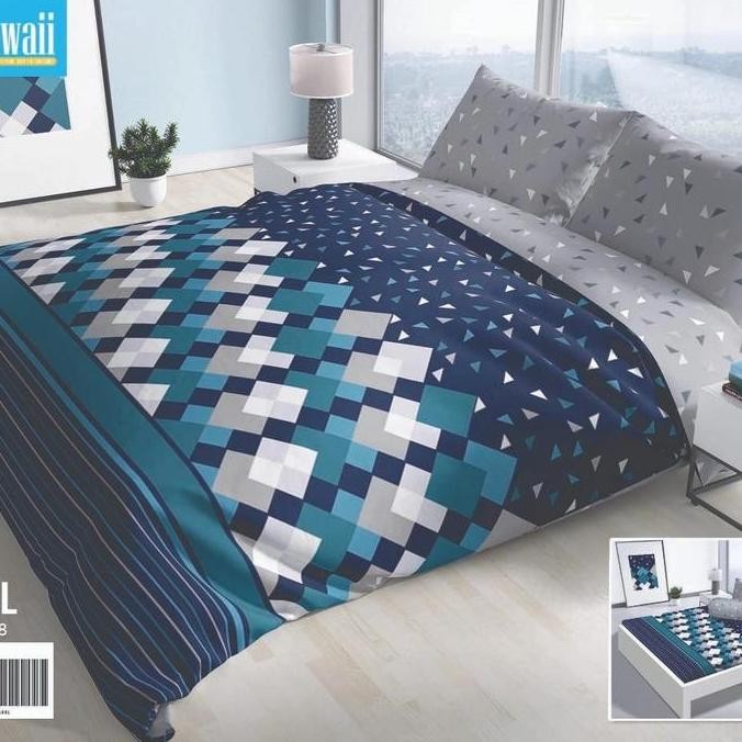 Satu Set Bedcover Hawaii My Love 180x200, Bedcover Sprei Tidak Rumbai3