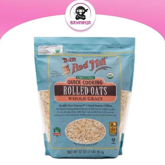 

Bobs Red Mill Organic Quick Cooking Rolled Oats Whole Grain 907 G