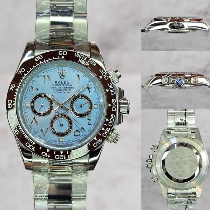 Tersedia Jam tangan Automatic RX Daytona Ice blue Arabic Stainless steel