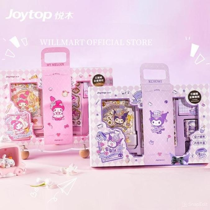 

Sanrio Kuromi Notebook Fullset 6 In 1 Gift Box / Diary Gift Box Kuromi & Melody / Sanrio Diary Set Co