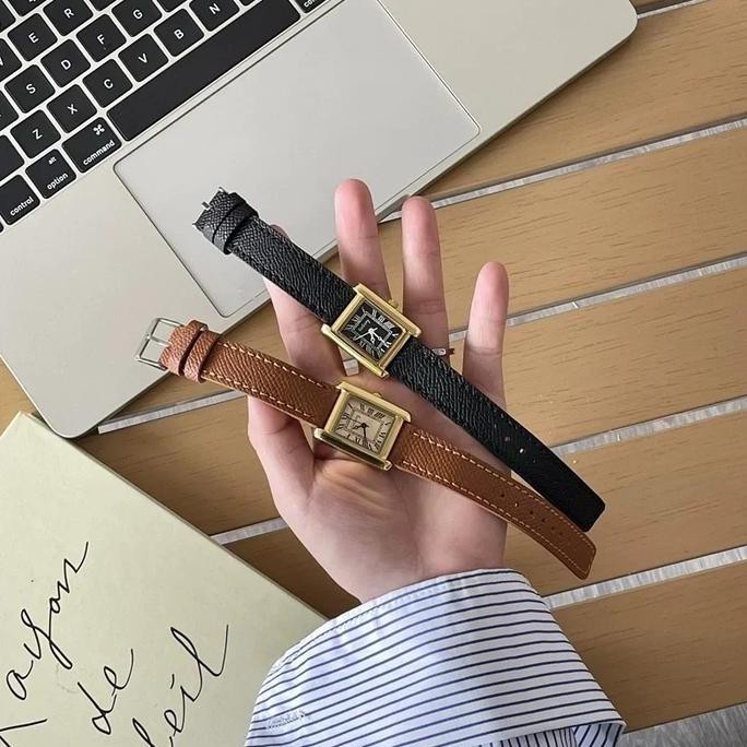 Tersedia KOOLEY Jam Tangan Wanita Coxio Retro Leather Belt Vintage Light Luxury Mewah Ins Korean Des