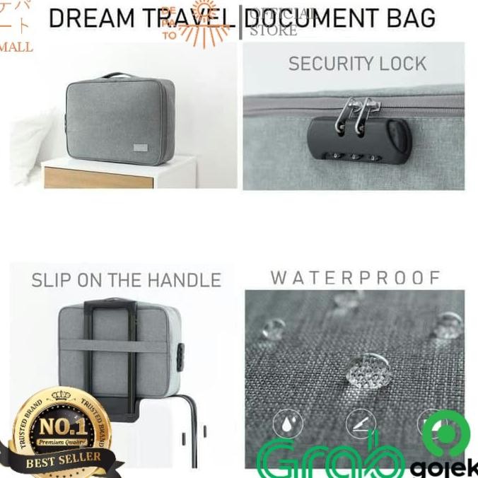 

Promo Document Bag Dream Travel Waterproof With Security Lock Tas Dokumen Dpt