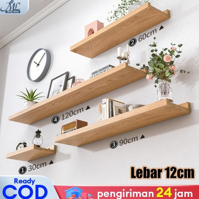 Rak Dinding Kayu Rak Ambalan Dinding Minimalis Papan Ambalan Rak Tempel Dinding Murah Serbaguna