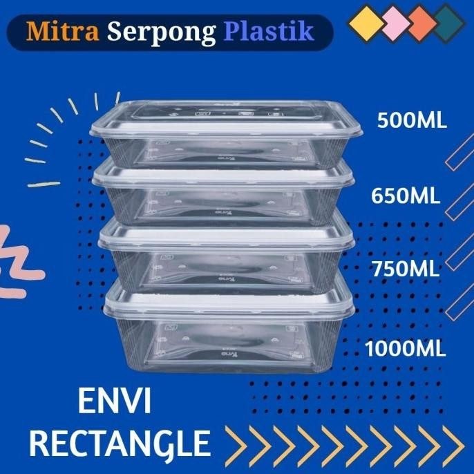 (Allthebest) Thinwall Envi Rectangle 750ML isi 25 set