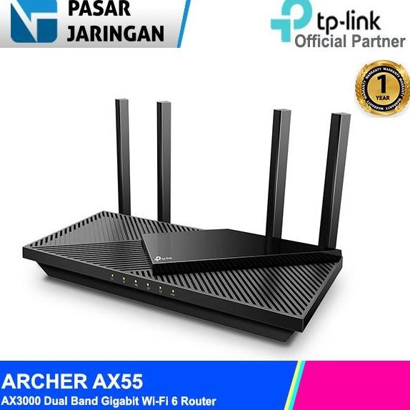 Tp-Link Archer Ax55 Ax3000 Dual Band Gigabit Wi-Fi 6 Router New Stok