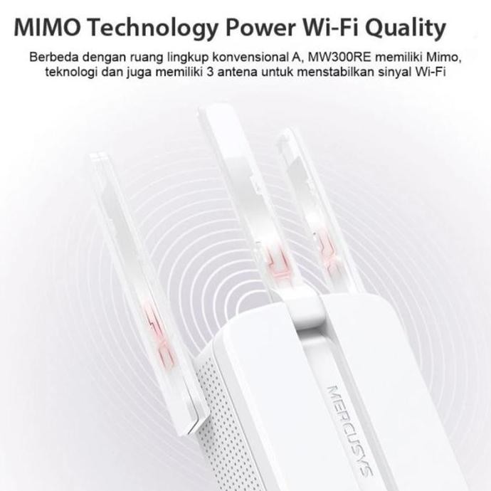Mercusys Mw300Re 300Mbps Wifi Range Extender Mw 300 Re New Stok