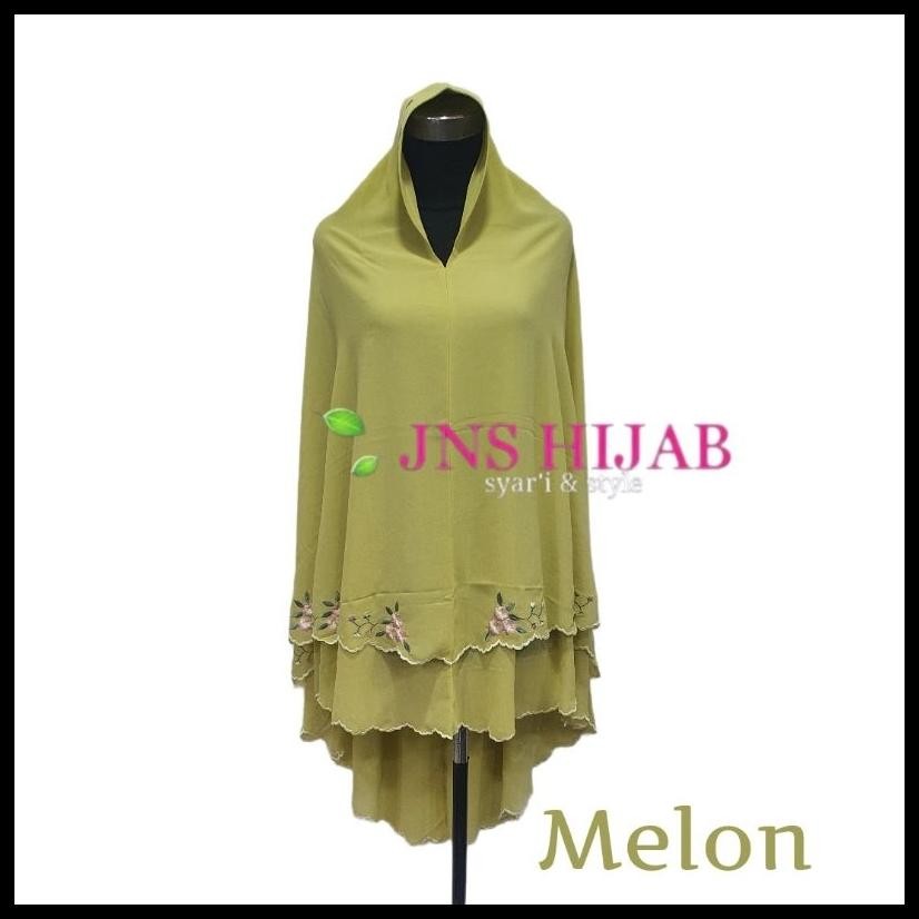 JNS - KHIMAR HANUM BORDIR/KHIMAR SYARI 2 LAYAR CERUTY BABYDOLL QISARA