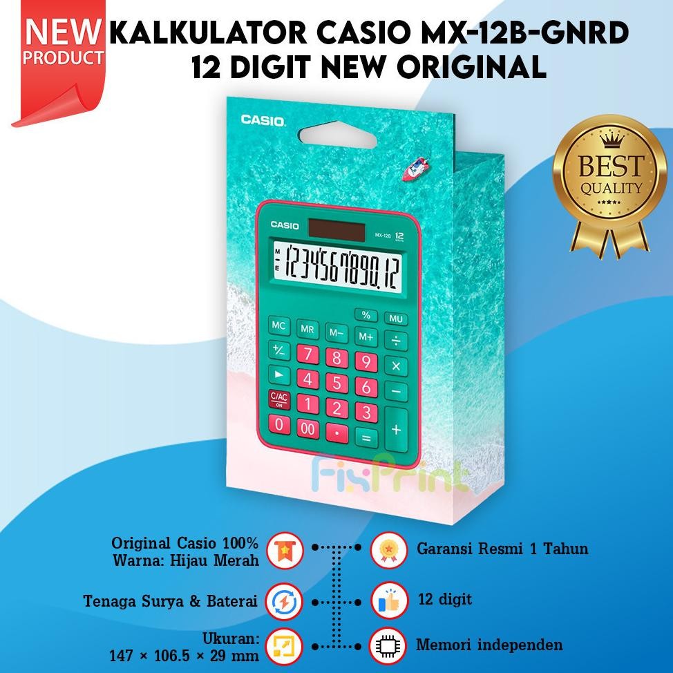 

Kalkulator Casio MX-12B Calculator Desktop MX 12B 12 Digits Warna Lucu Pink Putih Biru Muda Hijau Hitam Office New Original