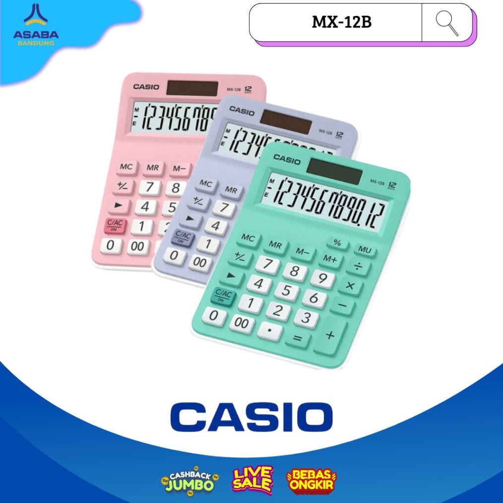 

Asaba Bandung - CASIO MX-12B / Kalkulator Toko Dagang -/ Calculator Full Color / Kalkulator Warna / Kalkulator 12 digit