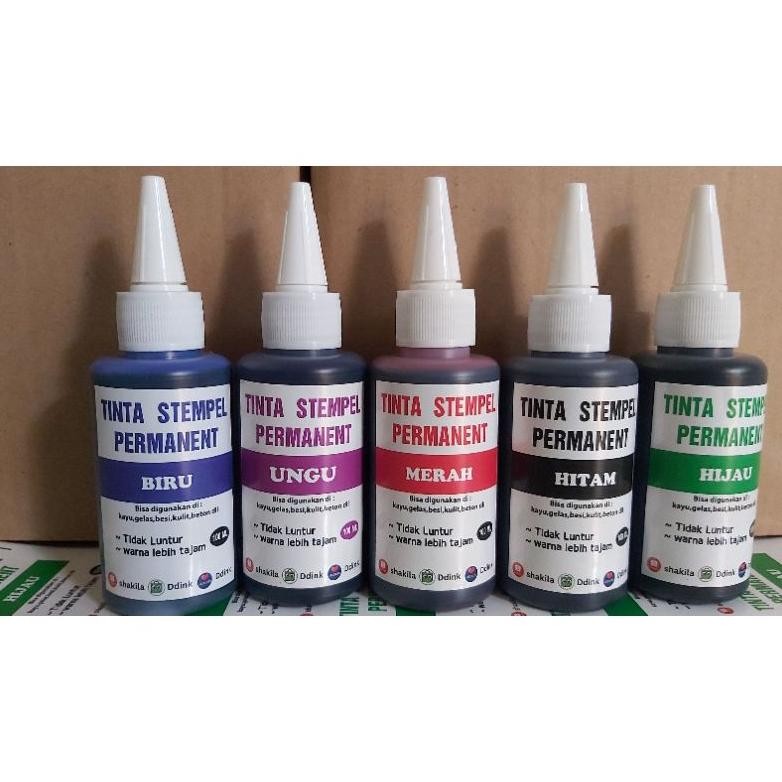

TINTA STAMP PERMANENT/ TINTA BUAT PLASTIK,BAJA,ALMU,BETON DLL..100ML (KHUSUS BANTALAN)