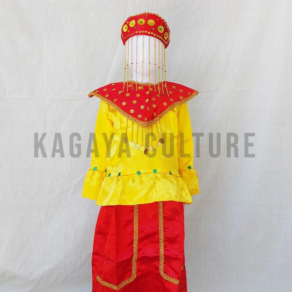 Baju Adat Betawi Anak Perempuan - Baju Adat Betawi Anak Kecil - Baju Betawi Anak Perempuan Ondel Ond