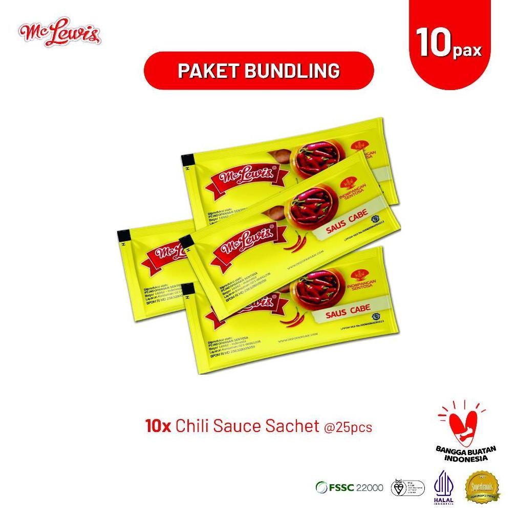 

[Paket Bundle] Mc Lewis Chili Sauce Sachet 8g X 10 Pack