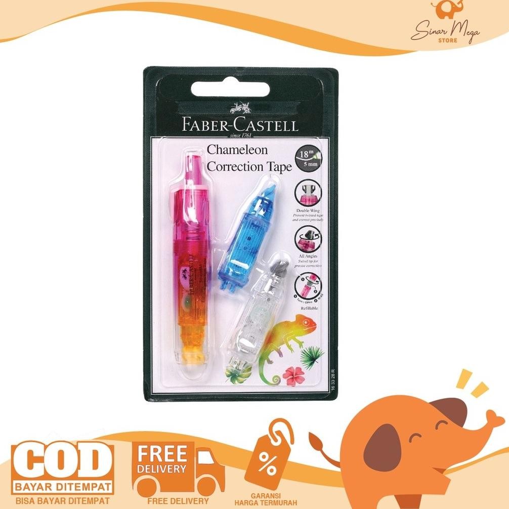 

Faber Castell Chameleon Correction Tape + 2 Refill Bar "PINK" /Tip-Ex Pita Kertas Murah Berkualitas