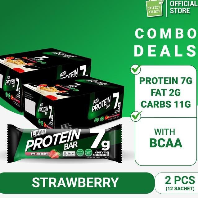 

Twin Pa Lmen Protein Bar Strongberry 12 Sachet Tinggi Protein