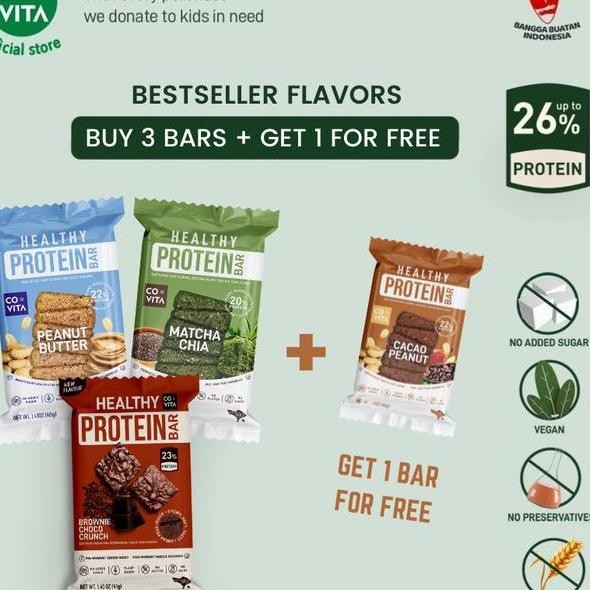 

Bundle Beli Bestseller Bars 1 Gratis Covita Healthy Protein Bar