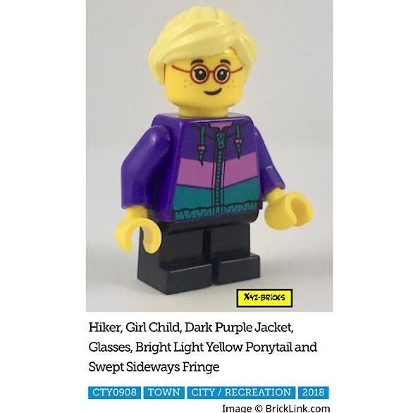 LEGO 60202 Part Out - CTY0908 - Girl Hiker Minifigure with Accessories