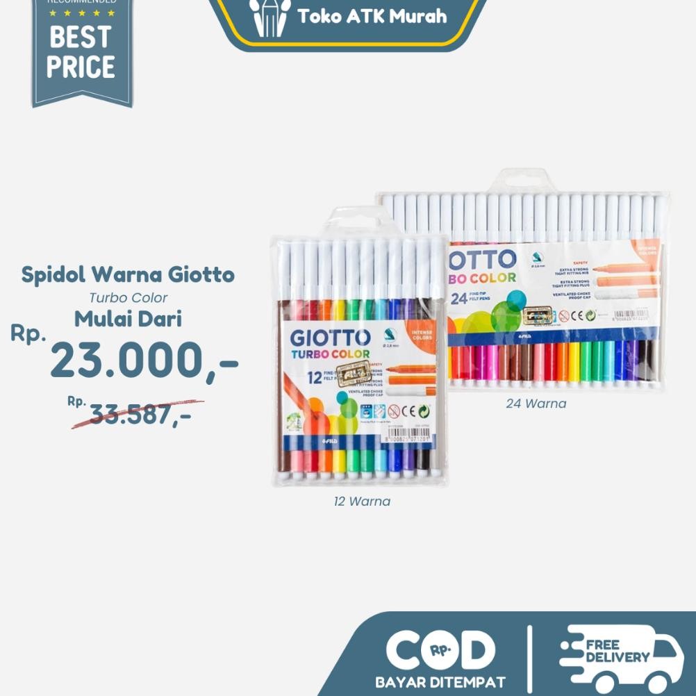 

Giotto Turbo Color 12 Warna ( Spidol ) / 24 Warna (Spidol)