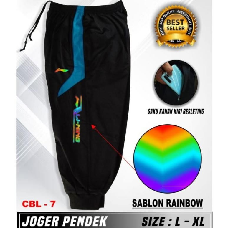 Io-98 Celana Joger Pendek Olahraga Badminton Bulutangkis Celana 3/4 Pria Wanita Running