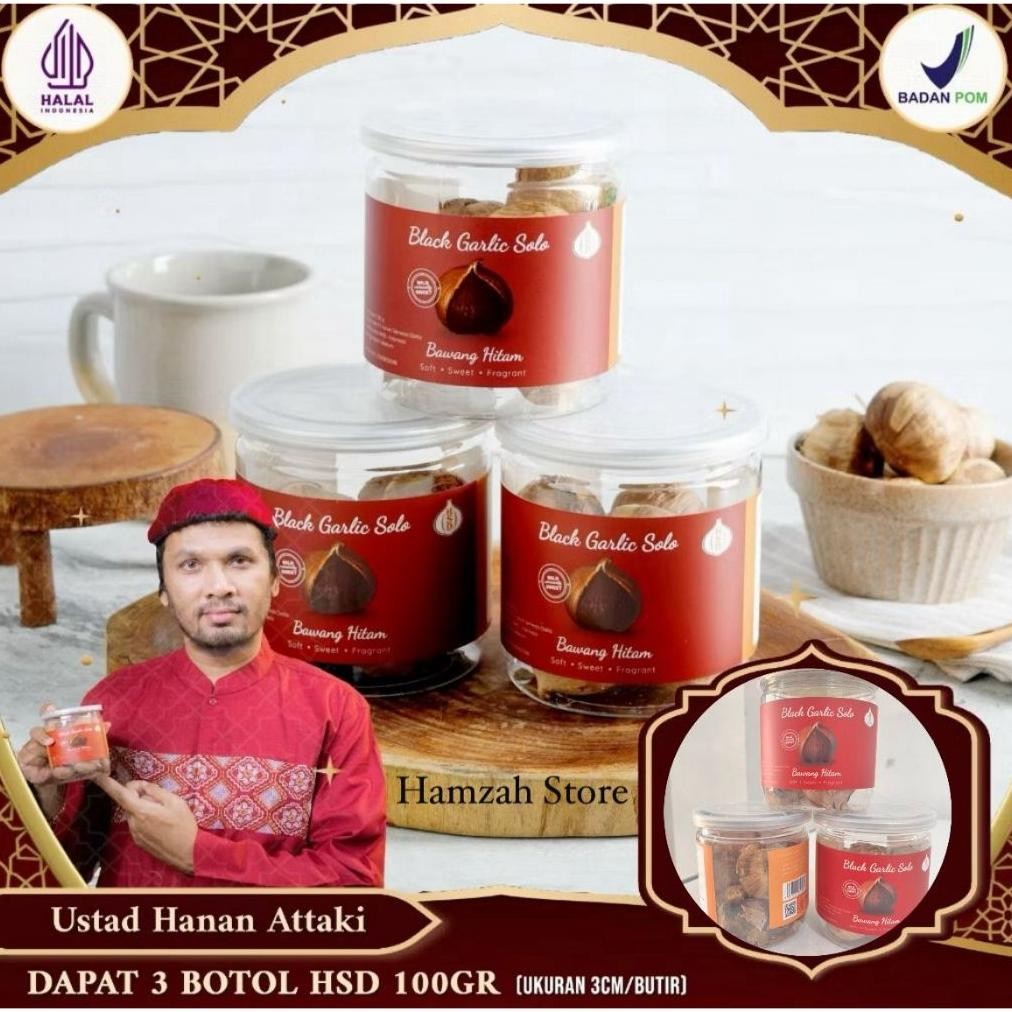 

Black Garlic Solo HSD 100gr [ PAKET HEMAT 3 BOTOL ] Bawang Hitam Tunggal HSD 100gr