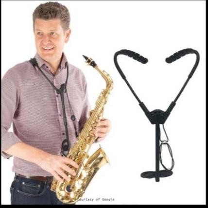 Neck Strap Sandaran Rest Relief Double Shoulder Adjustable Holder Saxophone
