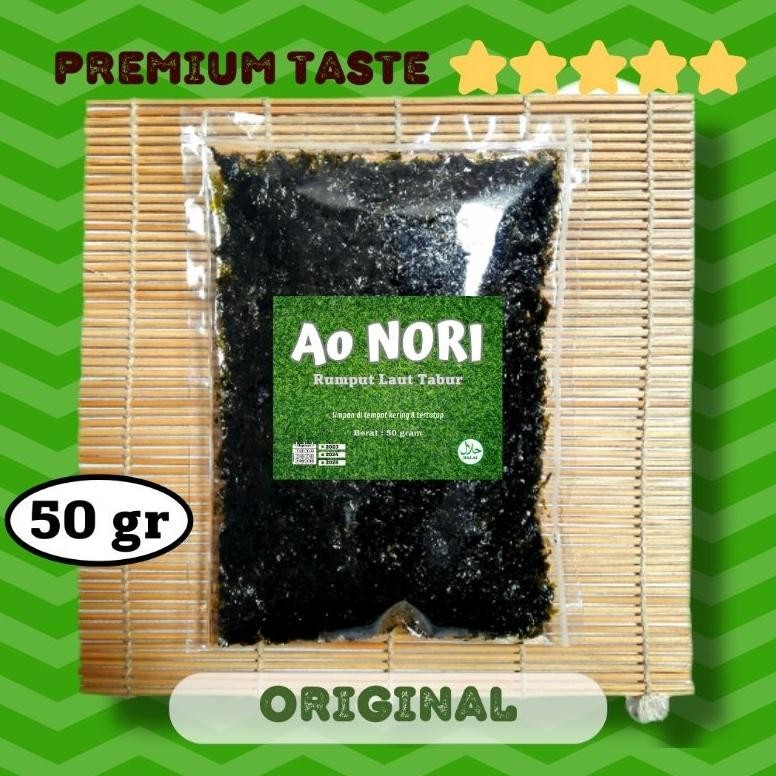 

N Rumput Laut kering tabur 50 gram Aon Rumput laut tabur N sushi N Rumput laut Halal Rumput laut kering Sushi Onigiri Ramen Seaweed Makanan Makanan instan Katsuobushi