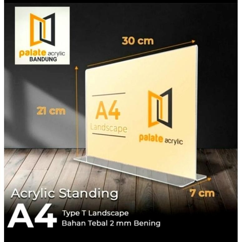 

AKRILIK TENT HOLDER A4T LANDSCAPE/ AKRILIK TENT CARD A4 tebal 2MM