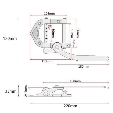 Bridge Tremolo Tailpiece Vibrato Gitar Bigsby B500 Chrome