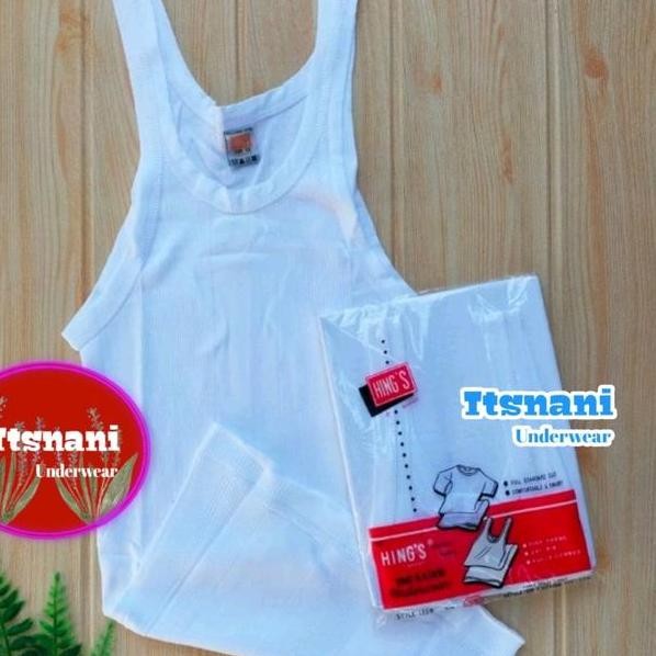 Singlet Pria Hings Isi 3Pcs Kaos Dalam Cowok Hings Putih Bahan Katun Lembut