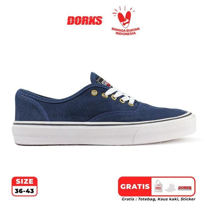 Sepatu Dorks - Otentik Navy Sepatu Snekers Casual Shoes Sekolah Pria Wanita