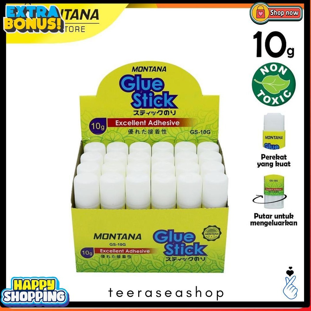 

Montana Glue Stick Lem Batang 10G 24 Pcs Strong Adhesive Perekat Serbaguna Gs-10/Box Diskon