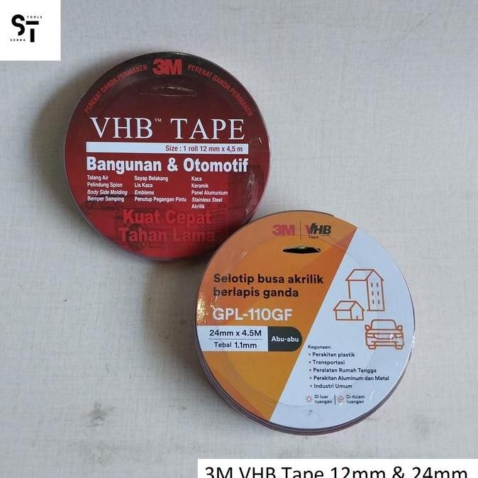 

MURAH 3M VHB Double Tape 12mm x 4,5m / 24mm x 4,5m