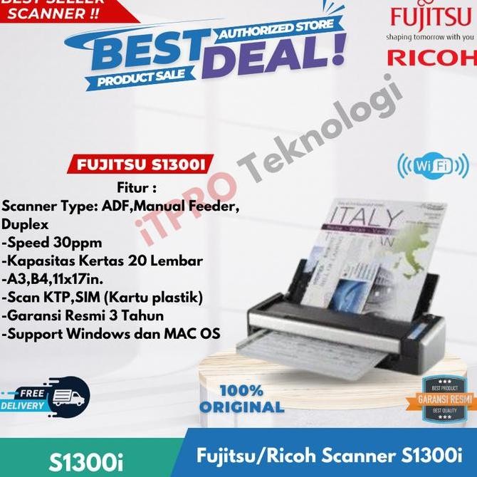 Fujitsu S1300I Portable Scanner New Stok
