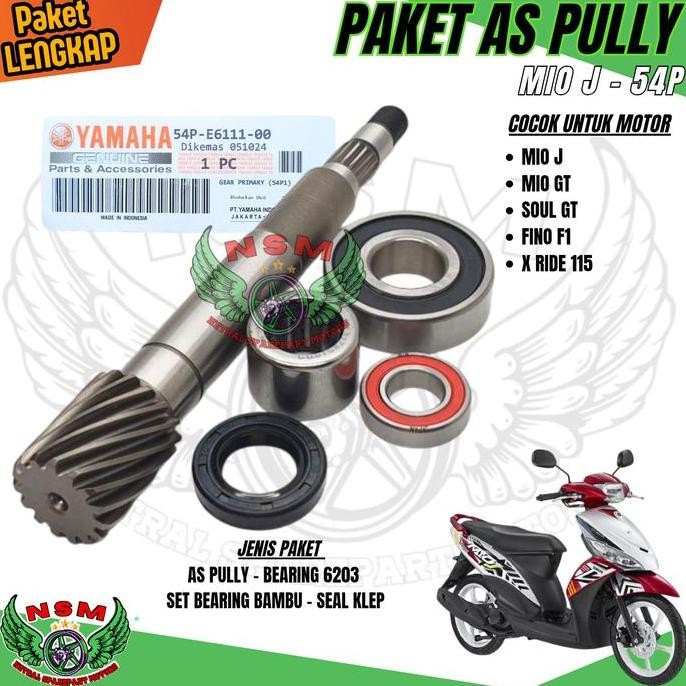 PAKET AS PULLY MIO J LENGKAP 4ITEM MIO J,MIO GT,SOUL GT,FINO F1,XRIDE 115 / PAKET AS PULLY+6203+BEAR