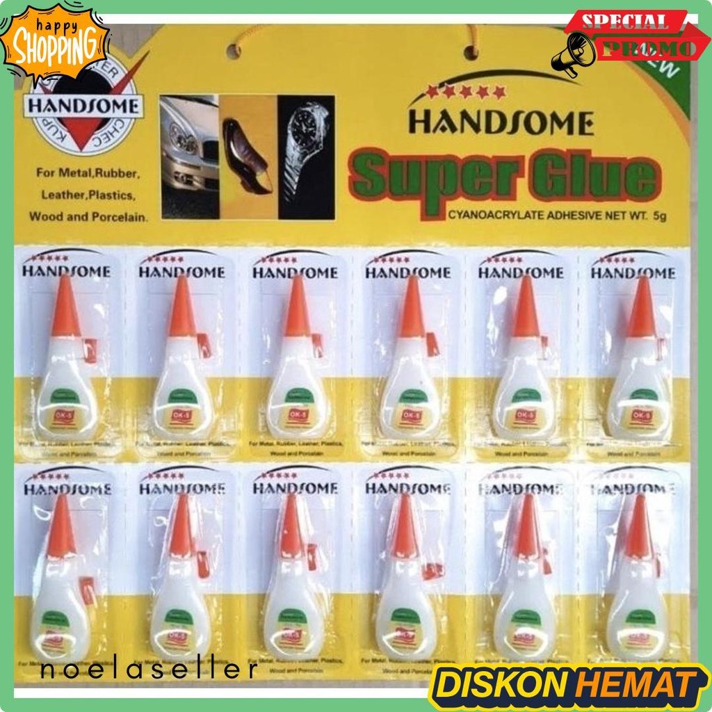 

Lem Handsome Super Glue 5Ml Harga Untuk 1 Renceng 12 Pcs Terlengkap Dan Termurah