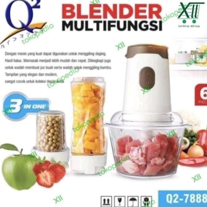Tersedia Q2~7888 Food Blender Chopper Processor Multifungsi 3 iN 1