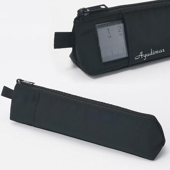 

BEBAS ONGKIR - Muji Polyester Pen / Pencil Case with Outer Pocket - tempat pensil