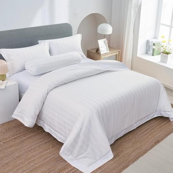 INFORMA FIORE 180X200 CM SET 6 PCS SEPRAI KING KATUN SATIN JACQUARD ASLAN SPREI POLOS SEPRAI AESTHET