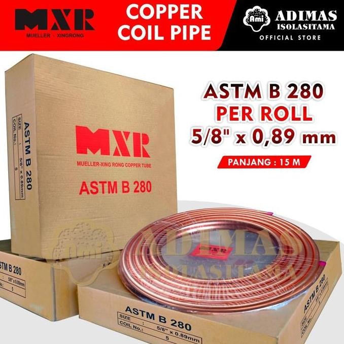 Murah Pipa Tembaga Roll 5/8" X 0,035" (0,89 Mm) 15 Meter Mueller Copper Coil