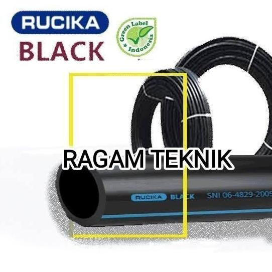Murah Rucika Black Pipa Hdpe 1/2" 20 Mm Pn 10 16 Pe Hitam Rol 100 Meter