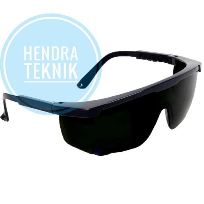 KNH - KACAMATA SAVETY GLASSES HITAM KACAMATA LAS GELAP KACAMATA BLACK