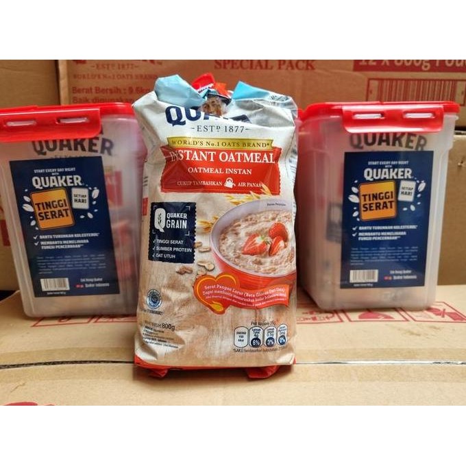 

Quaker Instant / Quick Cook Oatmeal 800G Gratis Mangkuk/Container Terlaris