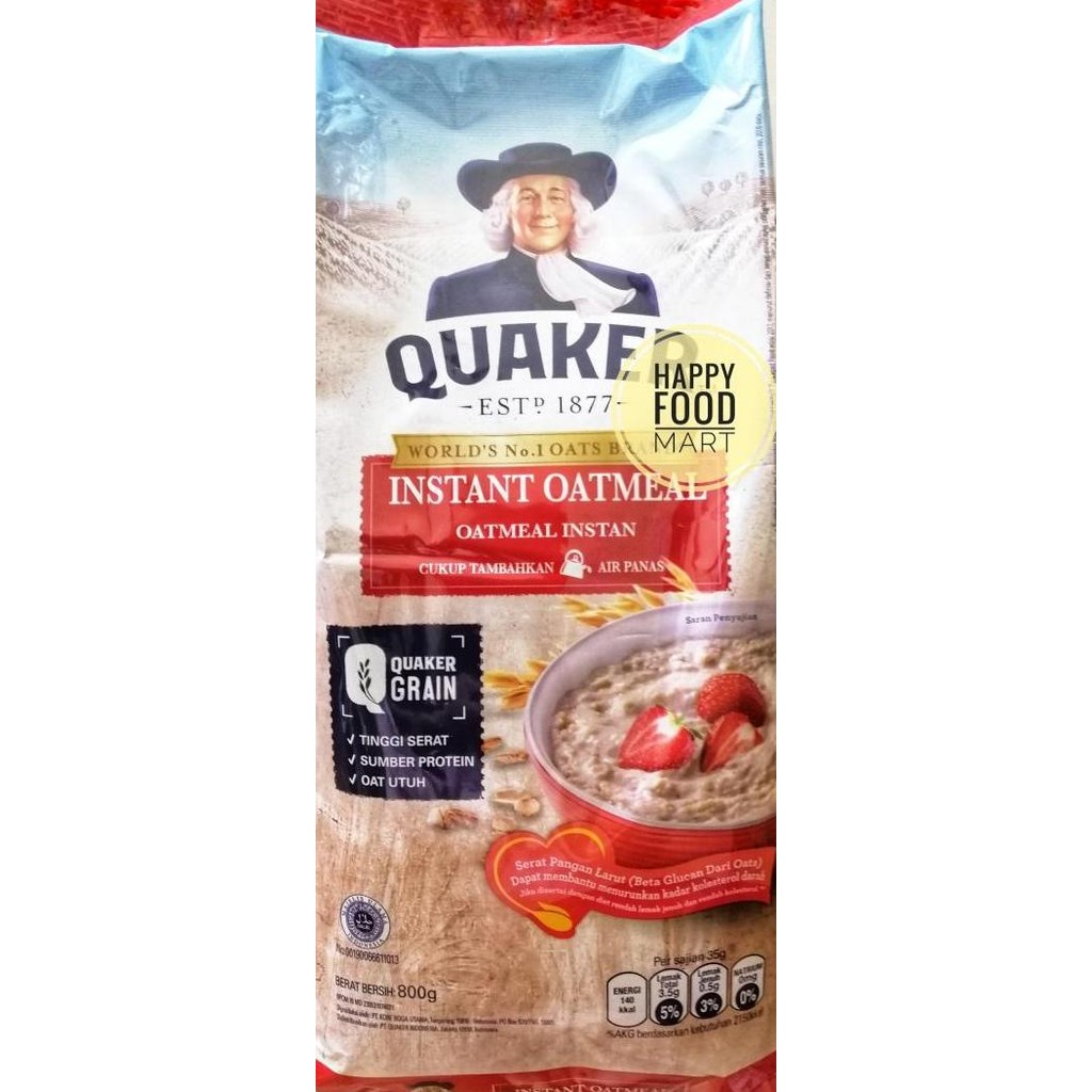 

Quaker Oatmeal Instant 800 Gram/Quick Cooking 800 Gr/Oat Cepat Masak Best Seller
