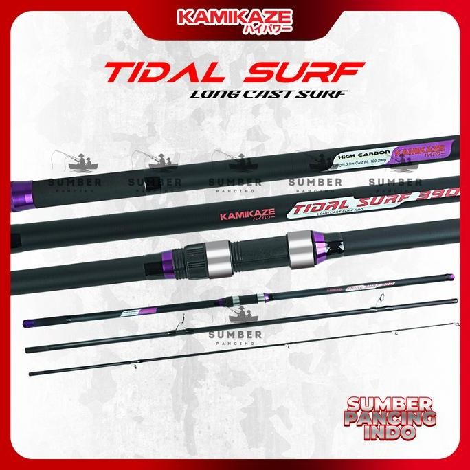 Tersedia KAMIKAZE Joran Spinning TIDAL SURF Hi-Carbon Blank Material Joran Pancing Sambung 3 360CM -