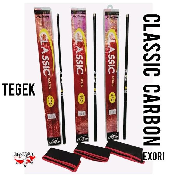 Tersedia Joran Pancing TEGEK Exori CLASSIC Carbon 300, 360, 450 Bahan carbon
