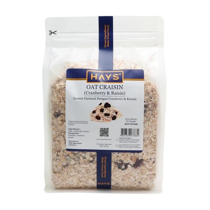 

Oatmeal Craisin 500 Gram / Oat Craisin (Cranberry & Raisin) / Instant Oatmeal Dengan Cranberry Dan Kismis Hays Best Seller