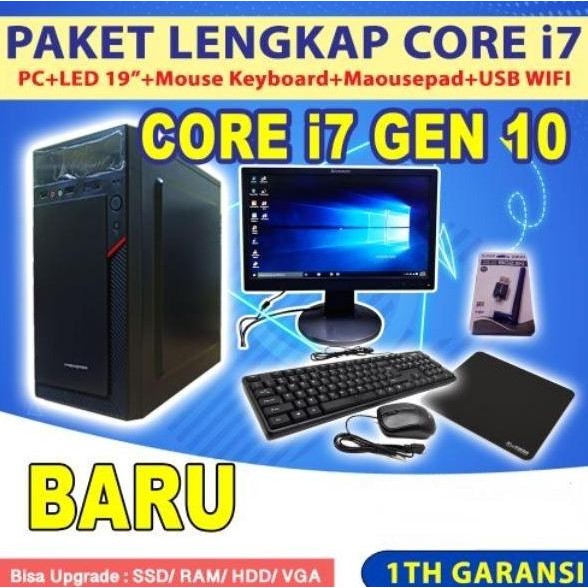 Fullset PC CPU Core i7 10700 Gen 10 - Komputer Gaming Editing Server