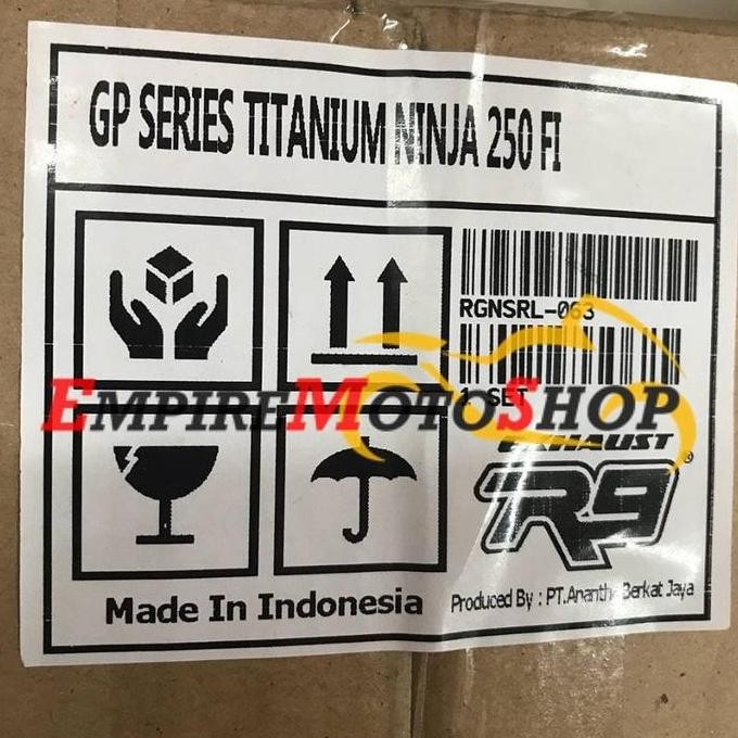 Knalpot R9 GP Ninja 250 Fi Fullsystem Titanium